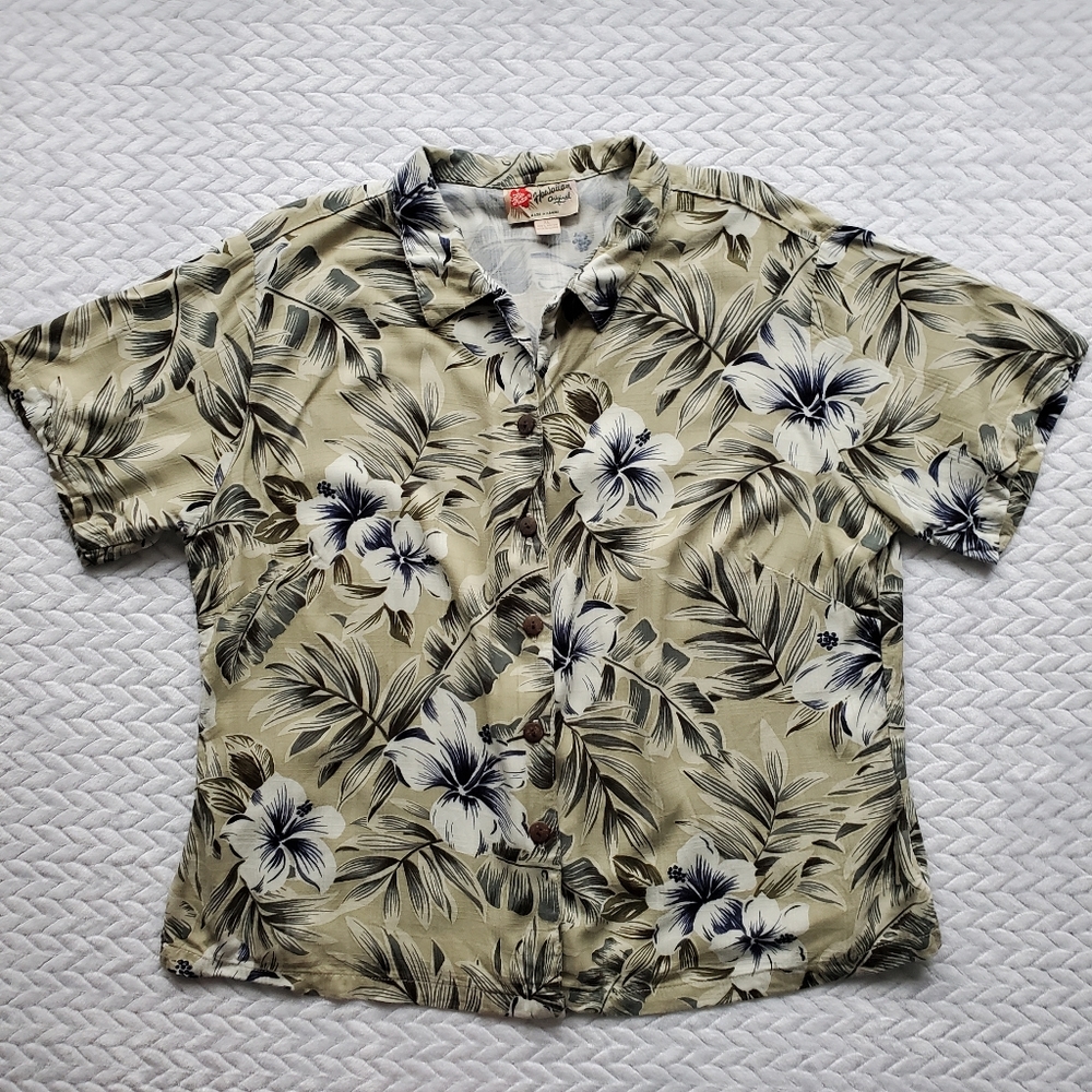 VTG Hilo Hattie Hawaiian/Aloha Button-Down Shirt Size XL